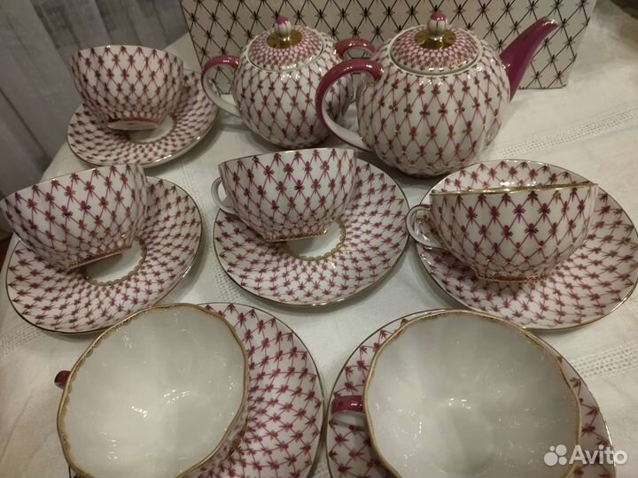 Сервиз чайный Сетка Блюз Императорский фарфор