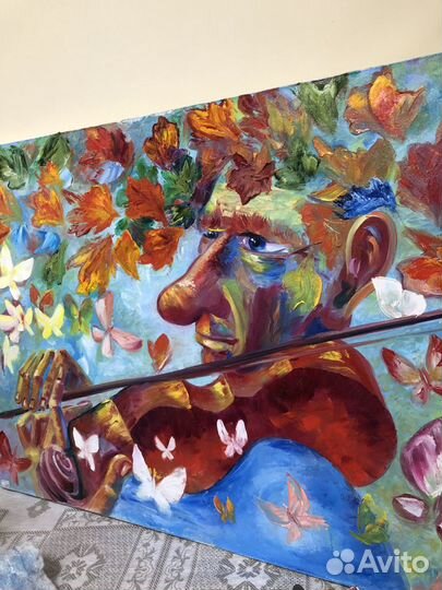 Картина маслом на холсте 60х80. Скрипач