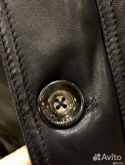 Мужской кожаный пуховик, бренд Baldinini