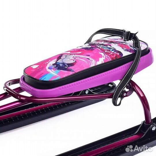 Снегокат детский зимний со складной спинкой,с торм