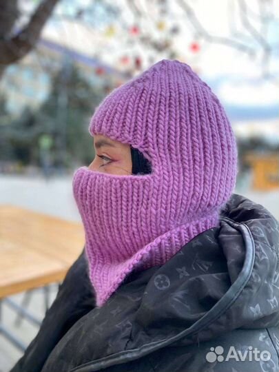 Шапка шлем капор балаклава спицами