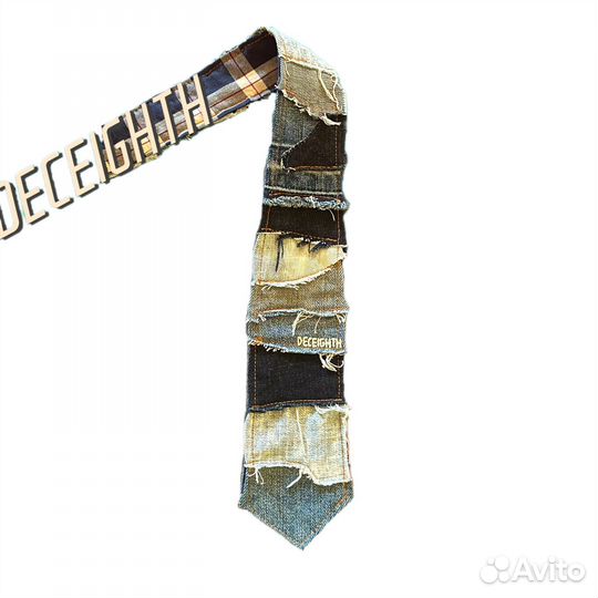 Джинсовый галстук пэчворк