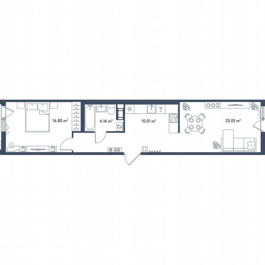 1-к. квартира, 59,9 м², 5/11 эт.