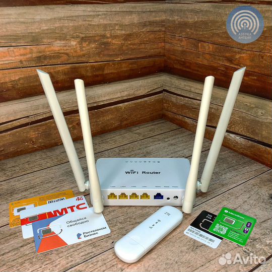 Комплект для 4G интернета Wi-Fi роутер + модем