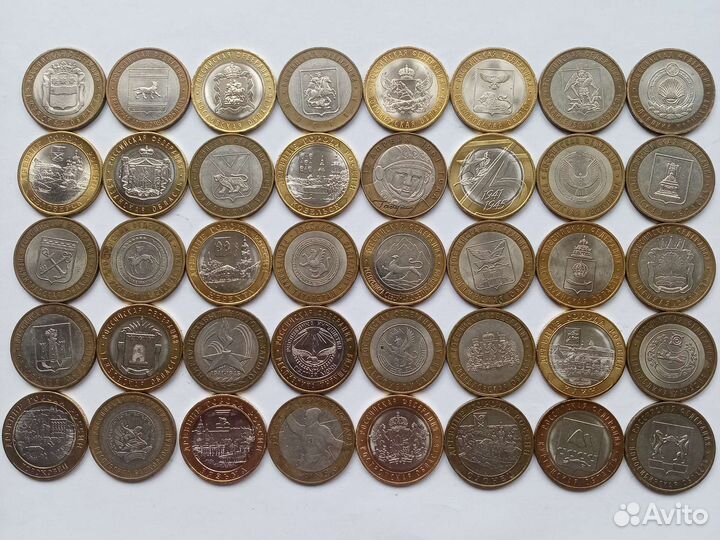 40 биметаллических десяток без повторов