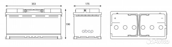 Аккумулятор Sputnik 90 Ah, 770 A, 353x175x190 п