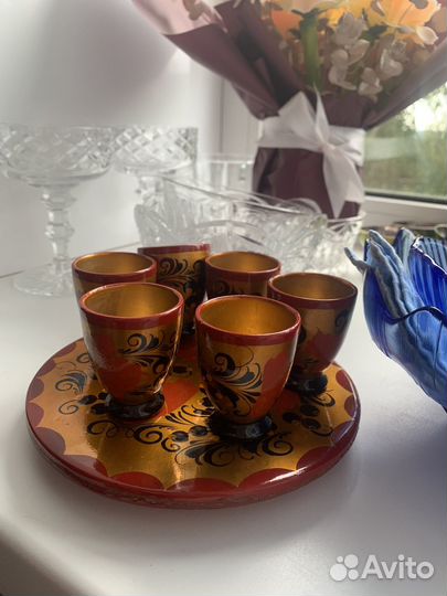 Горшок бочонок хохлома рюмки