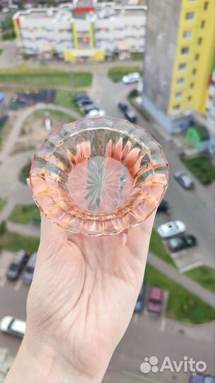 Вазочка для варенья СССР цветное стекло