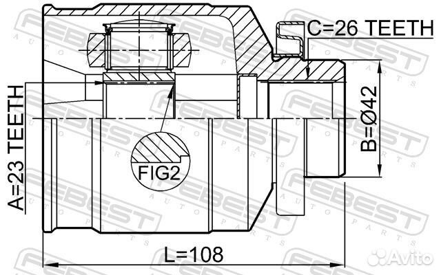 Шрус внутренний перед прав 1211tucjmrh Febest