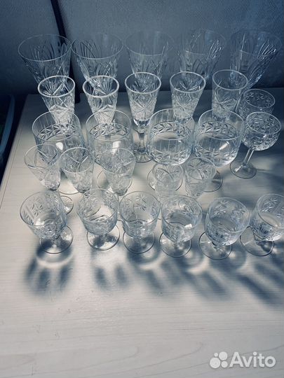 Рюмки, фужеры,стаканы хрустальные