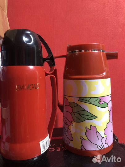 Термос чайник.колба стекло.1л.Новые