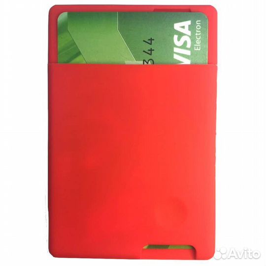 Картхолдер силикон красный