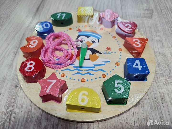 Деревянные детские игрушки - Деревянныe чаcы пазлы