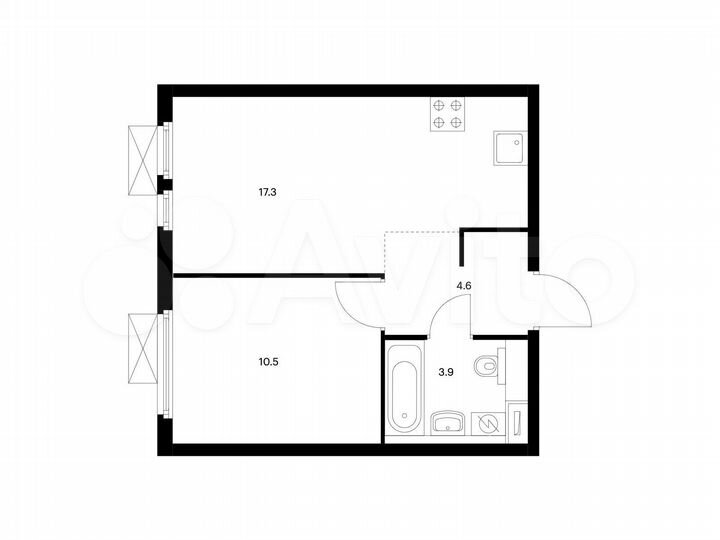 1-к. квартира, 36,3 м², 4/14 эт.