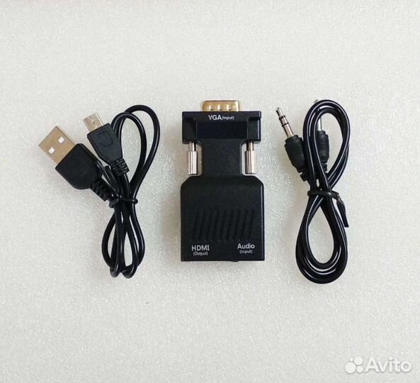 VGA на hdmi адаптер переходник с аудио входом AUX