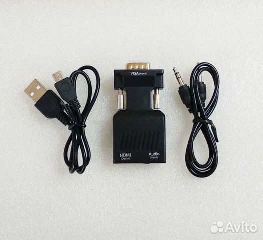 VGA на hdmi адаптер переходник с аудио входом AUX