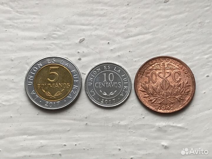 Монеты Перу, Боливия, Панама, Уругвай и Юж.Америка
