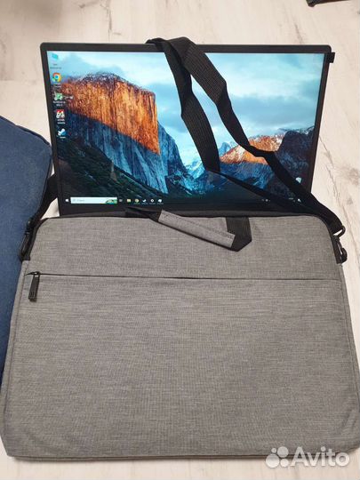 Новая сумка для ноутбука серая/синяя