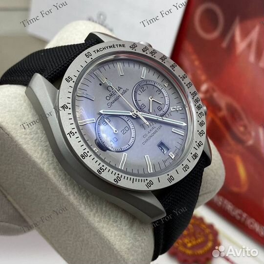 Часы мужские кварцевые серые Omega Speedmaster