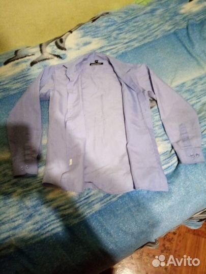 Рубашка синяя школьная на мальчика