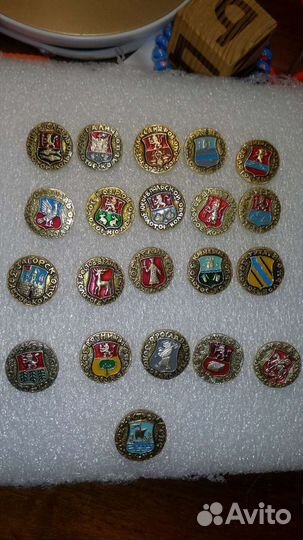 Значки золотое кольцо полная серия 21 штука