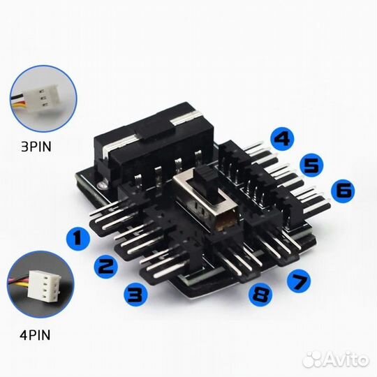 Разветвитель (реобас) вентиляторов 5 и 8 штук