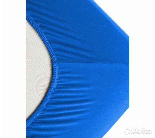 Простынь GoodNight Трикотаж 160х200х20 Лазурный на