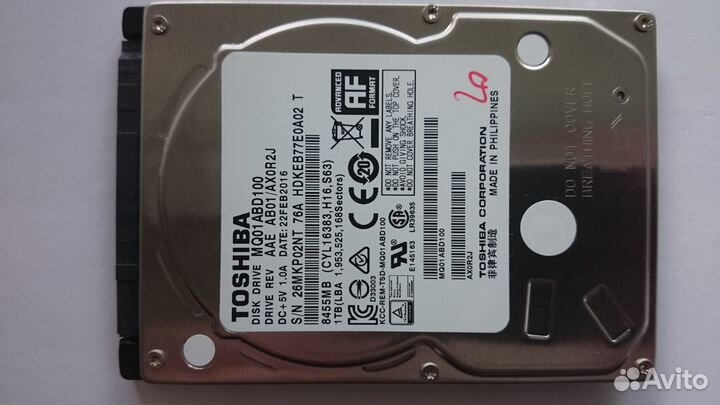Жёсткий диск HDD 1Tb, MQ01ABD100, (есть проблемы)