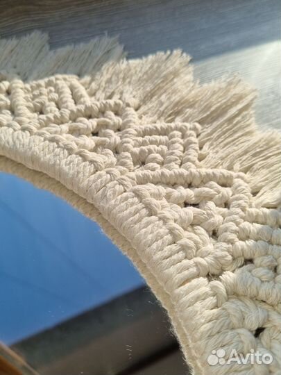 Зеркало с плетением макраме