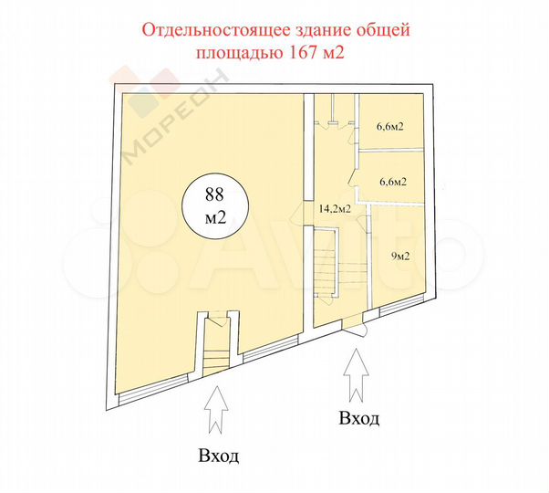 Торговое здание с Федеральным арендатором, 167 м²