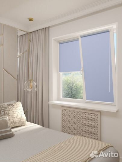 Рулонные шторы Блэкаут Индиго RAL6338