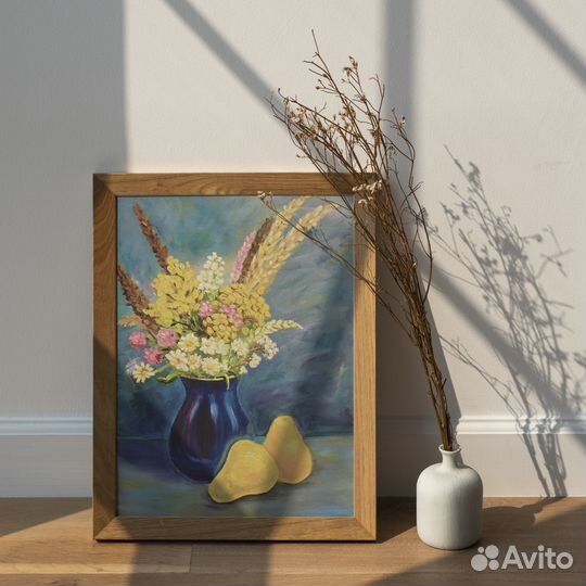 Картина маслом 30*40 см. Цветы. Осень