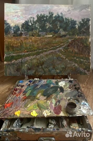 Картина на картоне без подрамника 