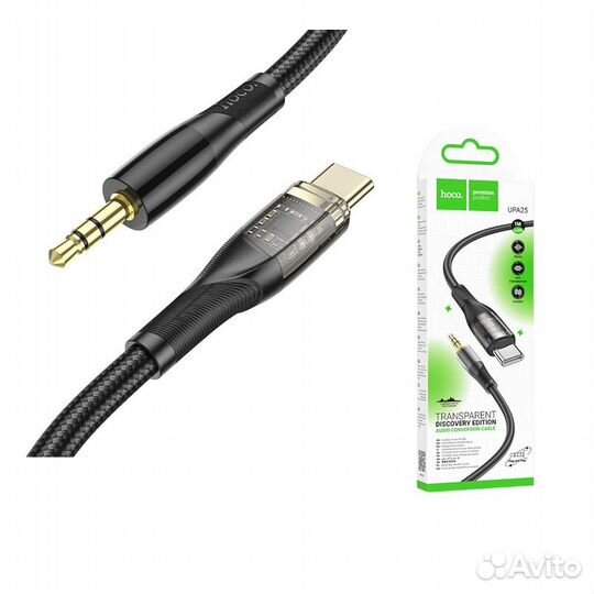 Аудио кабель Type-C на 3.5мм AUX Hoco UPA25 (Черны