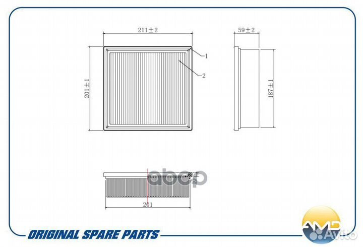 Фильтр воздушный AMD.FA756 AMD