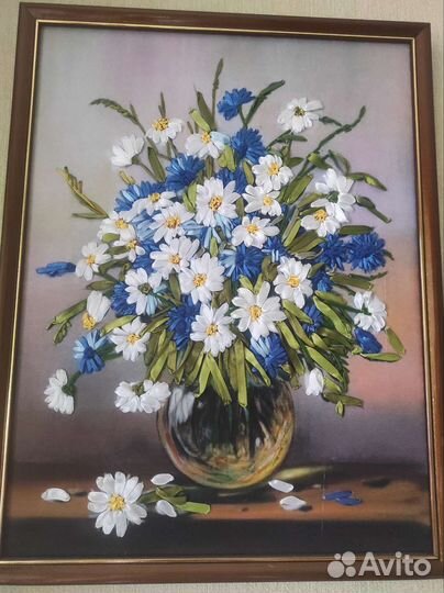 Картины вышитые лентами