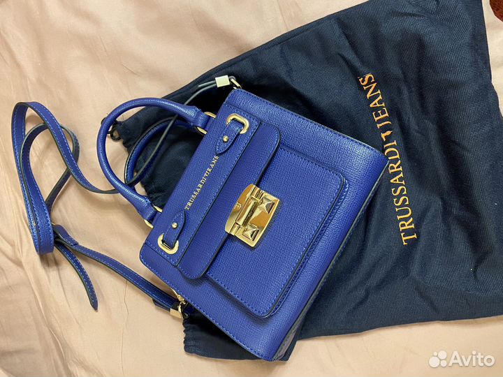 Trussardi jeans сумка мини синяя
