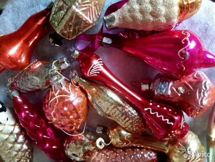 Ёлочные игрушки стекло СССР