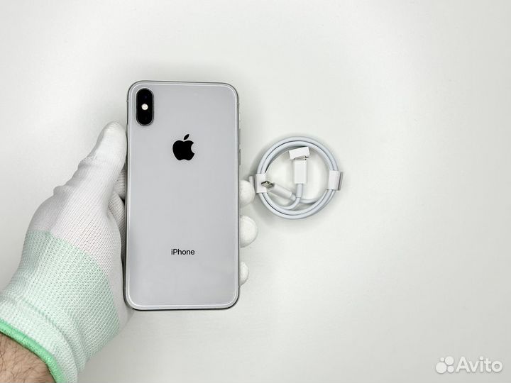 iPhone X 256Gb Silver(отличный,акб86,sim)