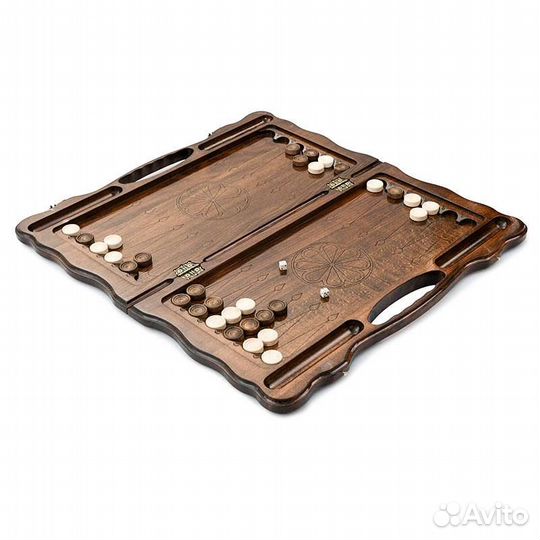 Нарды и шашки резные Герб Осетии 61 х 60 см бук Азербайджан 62618