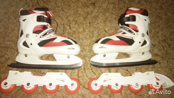 Коньки роликовые 2 в 1 раздвижные
