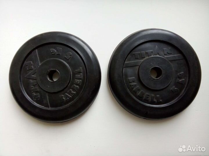 Блины обрезиненные titan 5кг 2шт