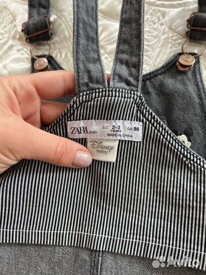 Джинсовый сарафан zara 92, кофта GAP