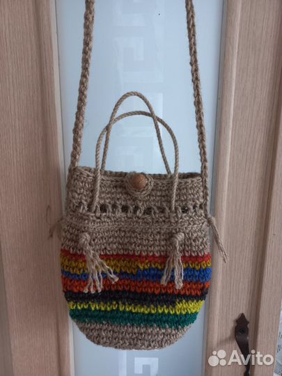 Вязаная сумка из джута. Pinterest