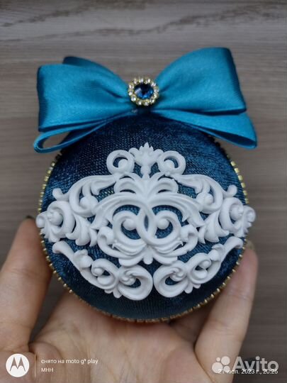 Елочные игрушки из бархата ручной работы