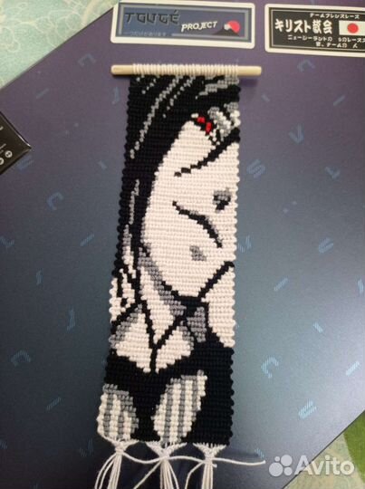 Аниме коврик на стену из мулине Себастьян