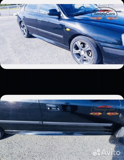 Пластиковые пороги Hyundai Elantra XD