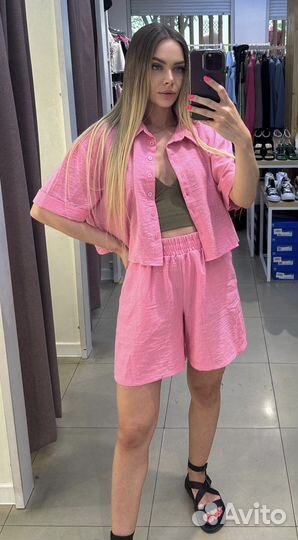 Летний костюм с шортами (жатка ) S размер