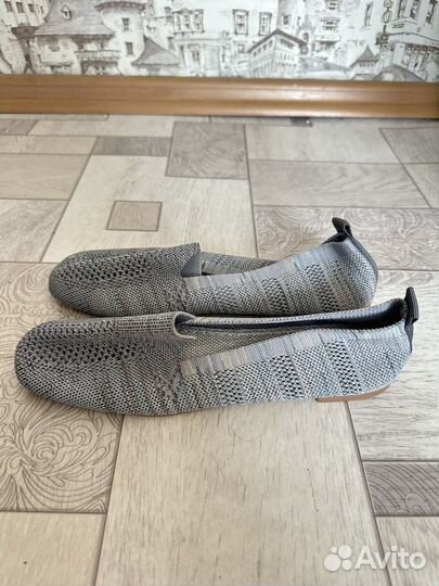 Мокасины женские светло серые