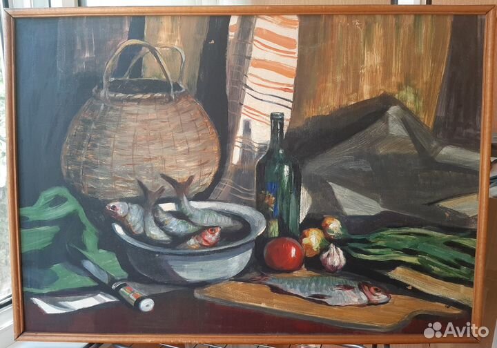 Картина маслом Натюрморт с рыбой